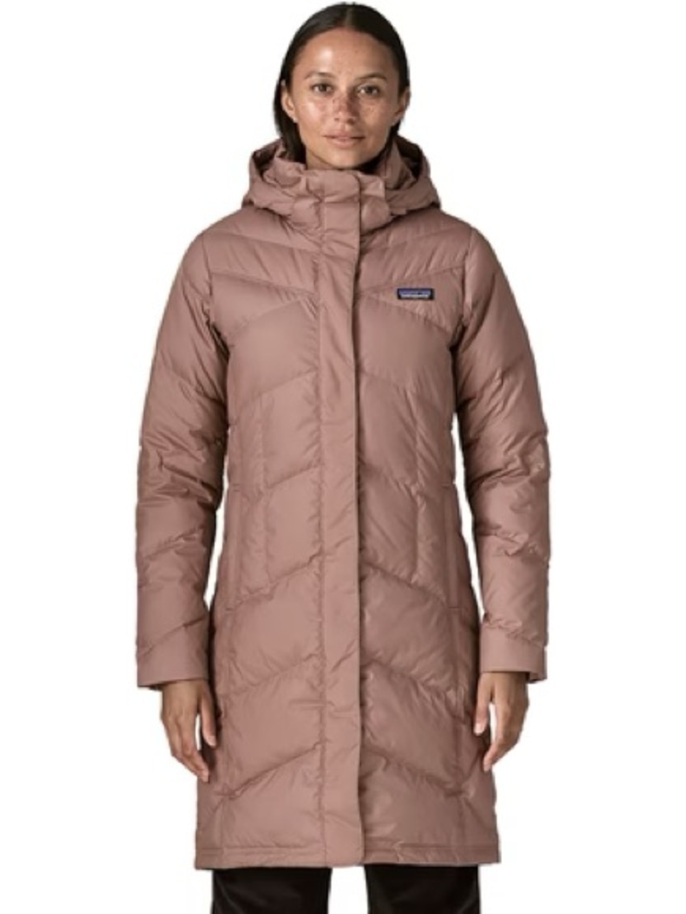 Patagonia Women's Long Hooded Puffer Coat — Rose Taupe